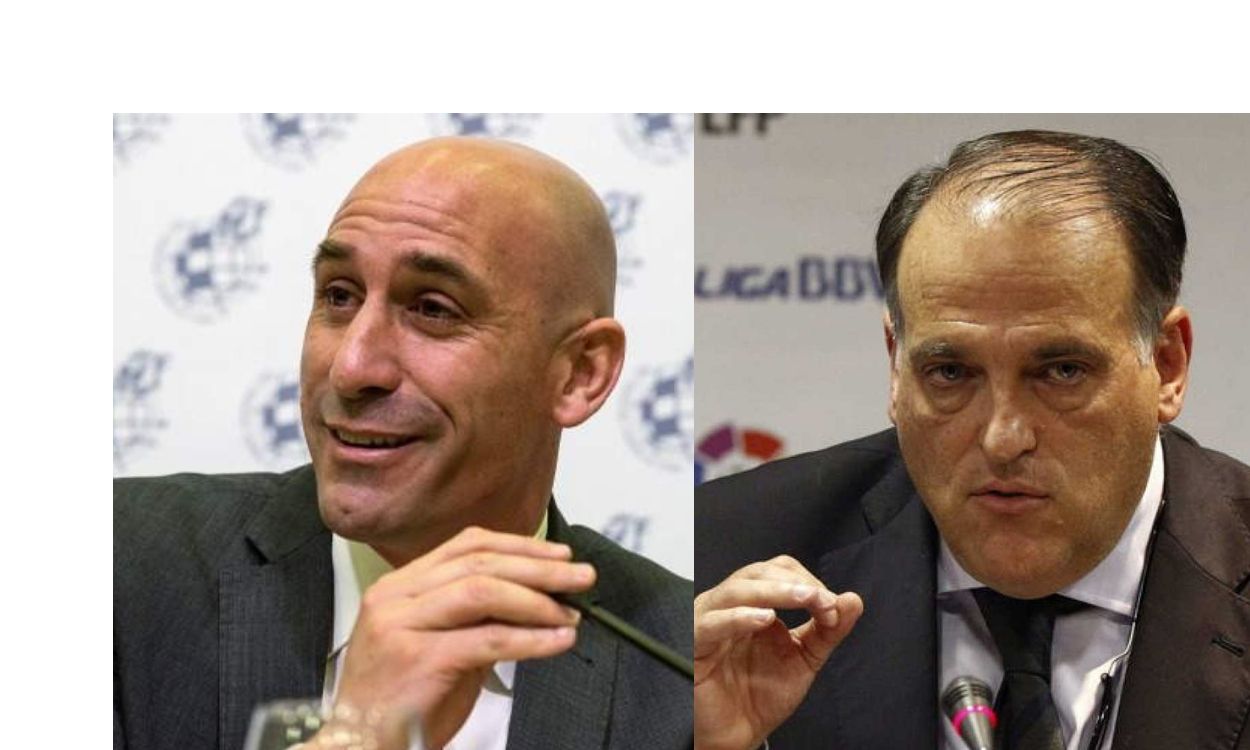 Luis Rubiales, presidente de la RFEF, y Javier Tebas, presidente de LaLiga