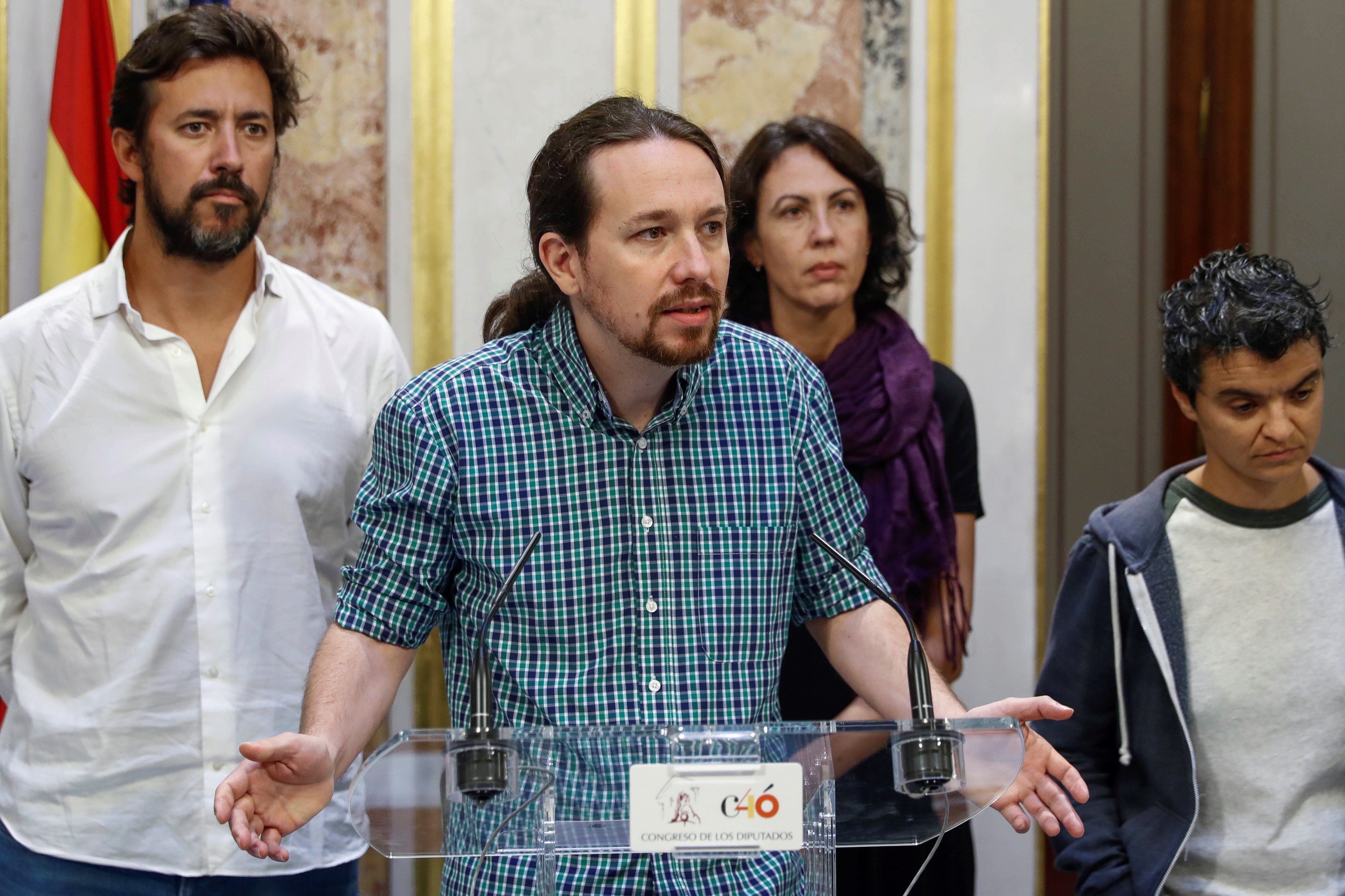 Pablo Iglesias comparece en una rueda de prensa de su grupo parlamentario - EFE/Archivo