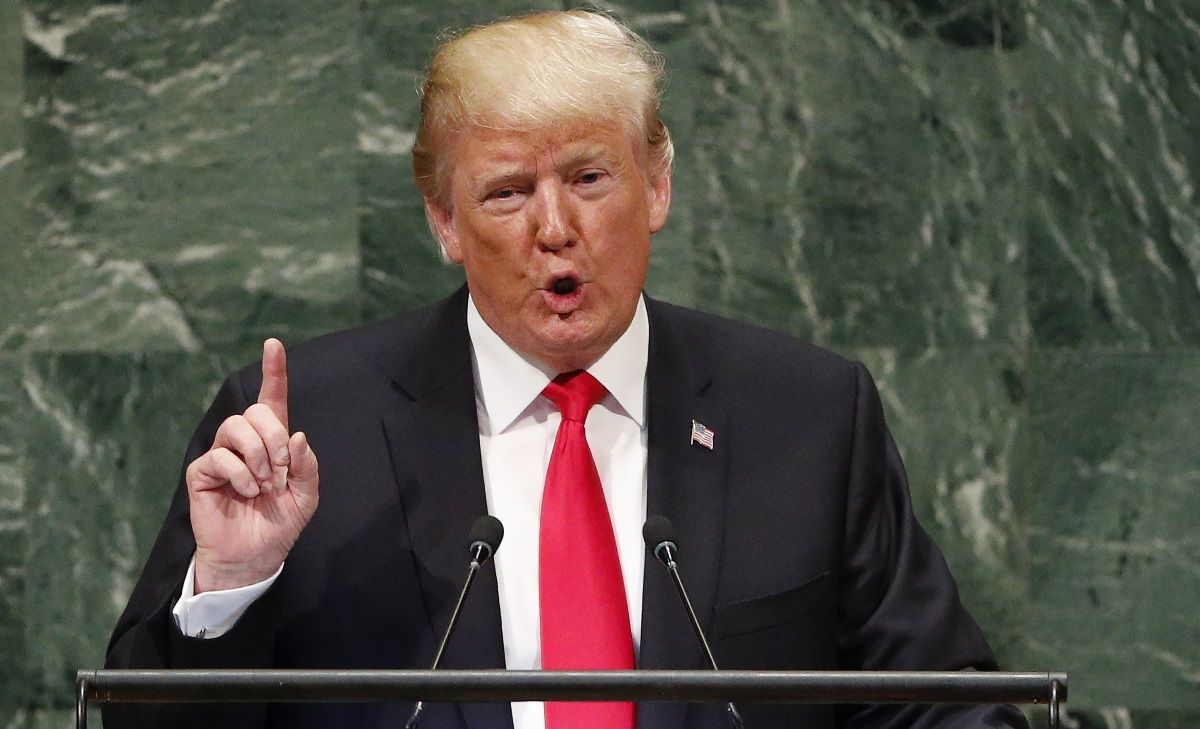 El presidente estadounidense, Donald Trump, pronuncia su discurso durante la sesión de apertura del debate de alto nivel de la Asamblea General de Naciones Unidas. EFE