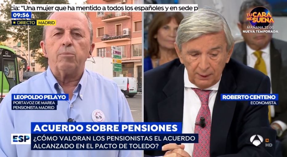 Captura del acalorado debate entre Roberto Centeno y el pensionista