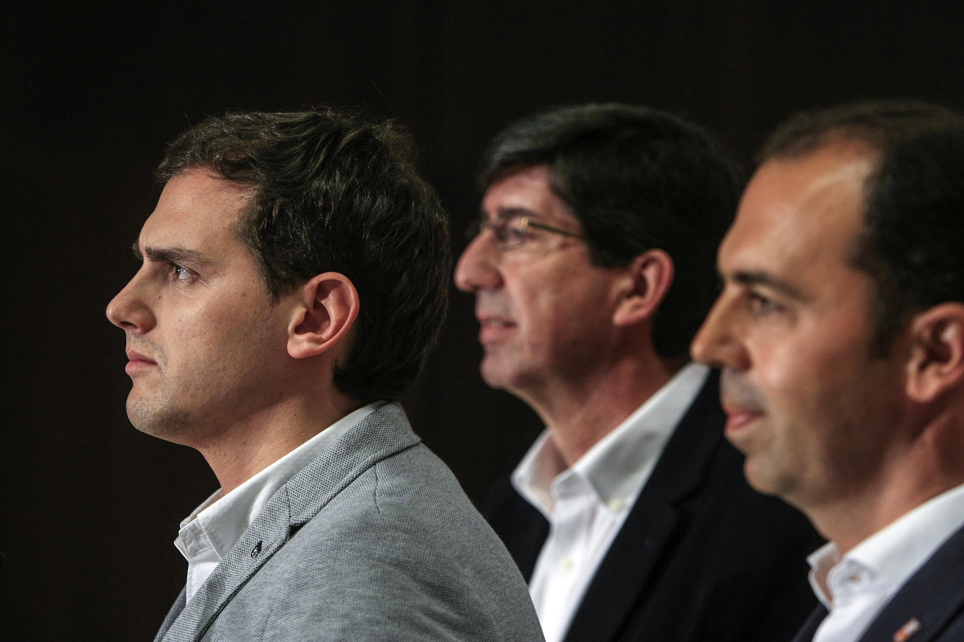 Albert Rivera, Juan Marín y Javier Millán.