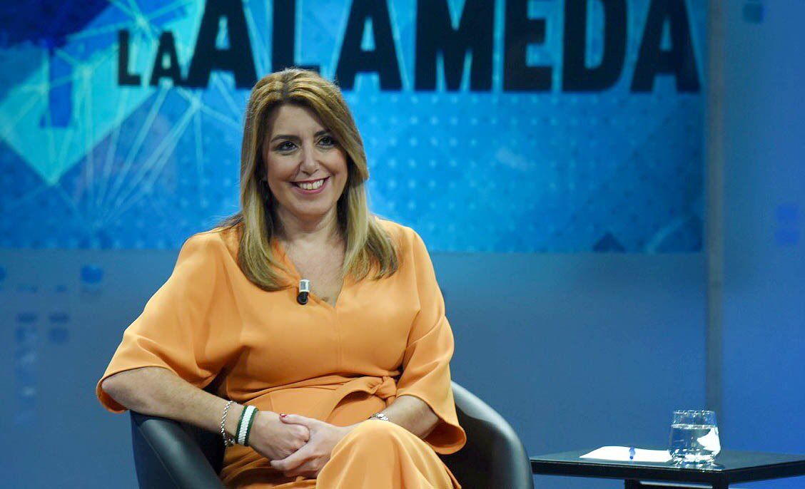 Susana Díaz, durante una entrevista en televisión.