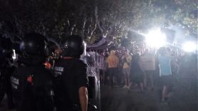Tensión entre unos 200 manifestantes y Mossos al final de la manifestación de Barcelona. Europa Press