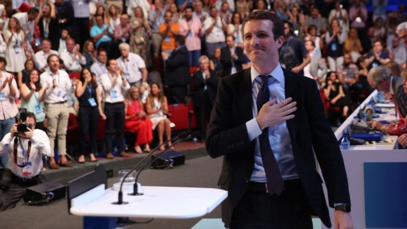 Pablo Casado durante el Congreso Nacional del PP.