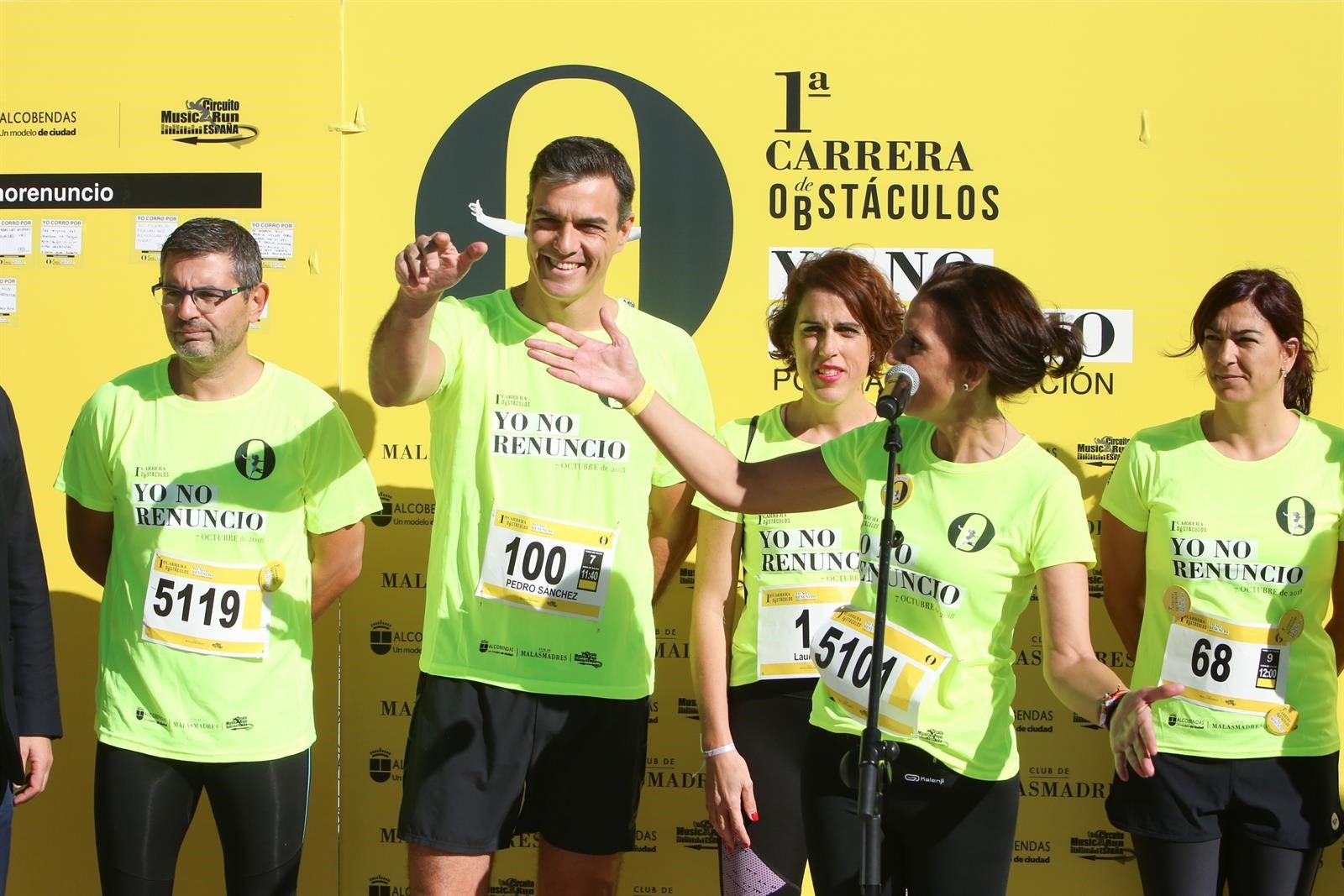 El presidente del Gobierno, Pedro Sánchez, en la carrera 'Yo no renuncio'.