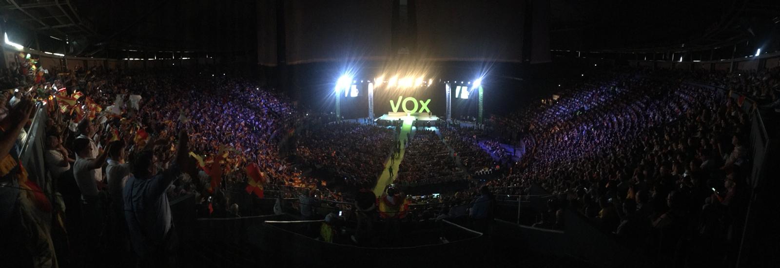Acto de Vox en el Palacio de Vistalegre de Madrid. 