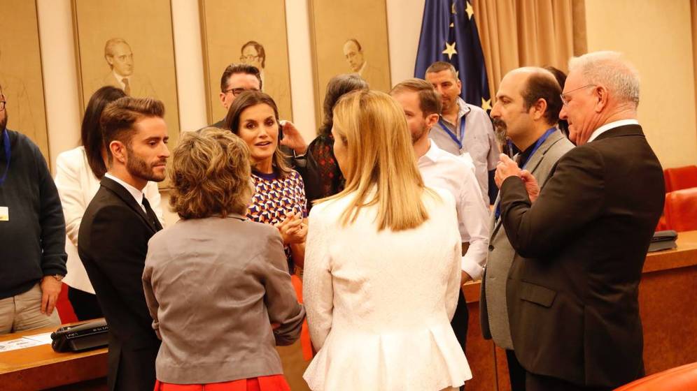 El encuentro de la reina Letizia y Pelayo Díaz en el congreso de los diputados
