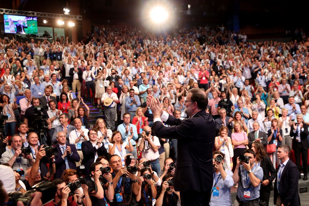 El expresidente del Gobierno Mariano Rajoy durante la convención nacional del PP