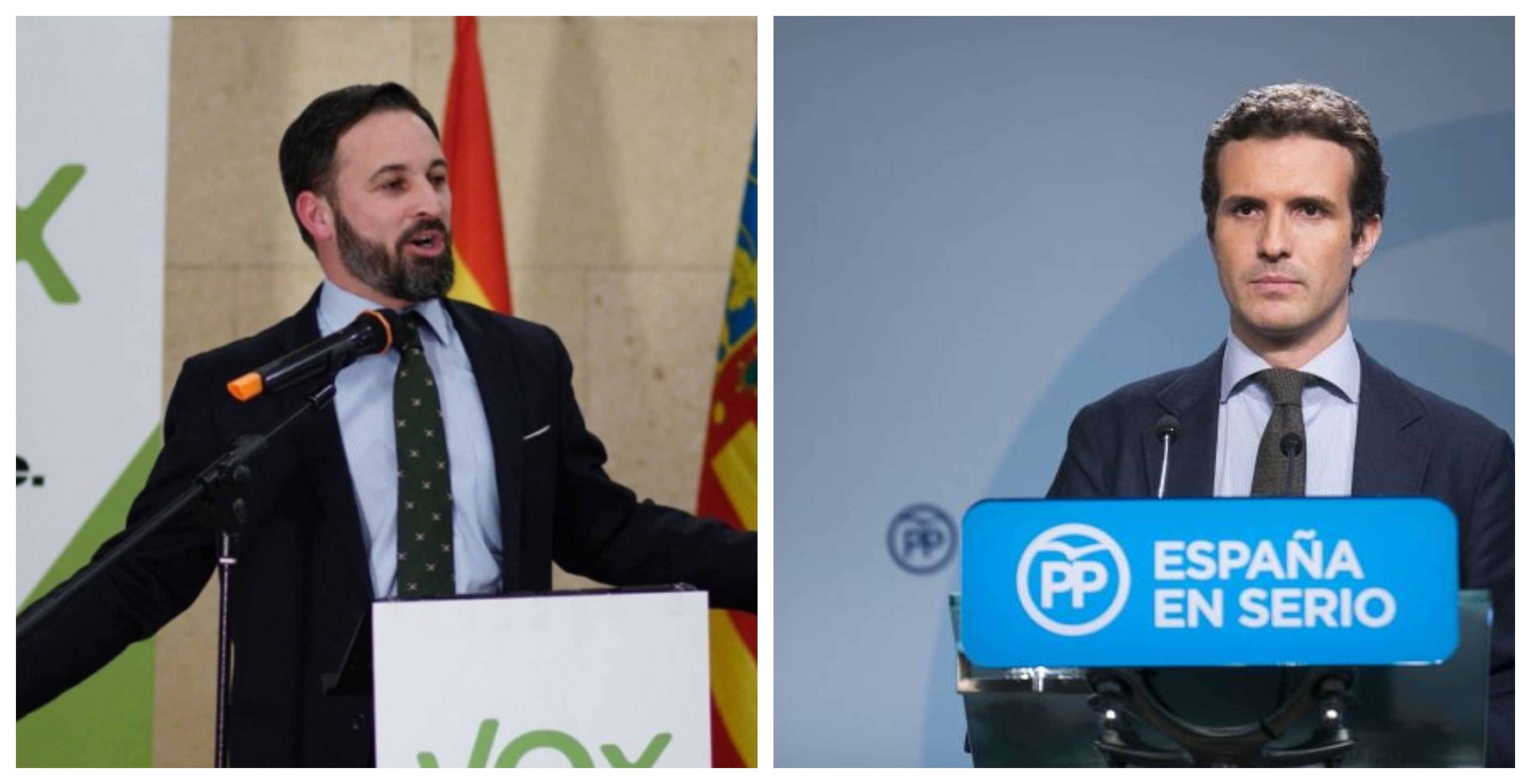 Santiago Abascal y Pablo Casado. 