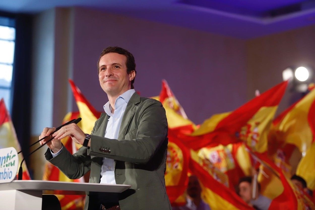 Pablo Casado, este domingo en un acto del PP en Málaga. ALEX ZEA:EUROPA PRESS