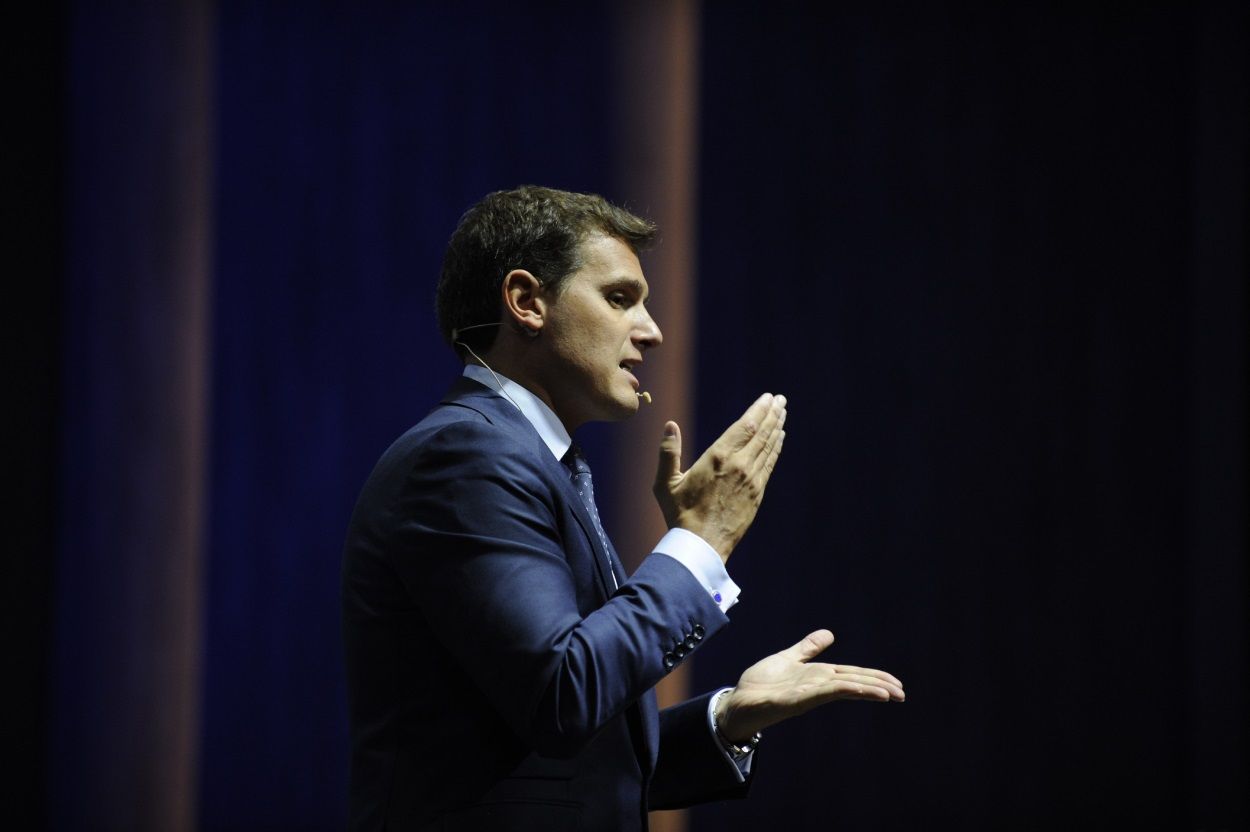 El presidente de Ciudadanos, Albert Rivera, durante un acto