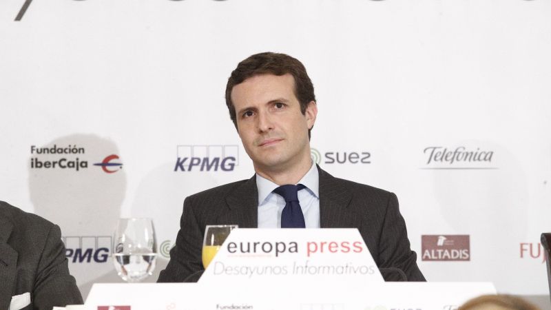 Pablo Casado, presidente del PP, protagoniza el Desayuno Informativo de Europa Press en Madrid