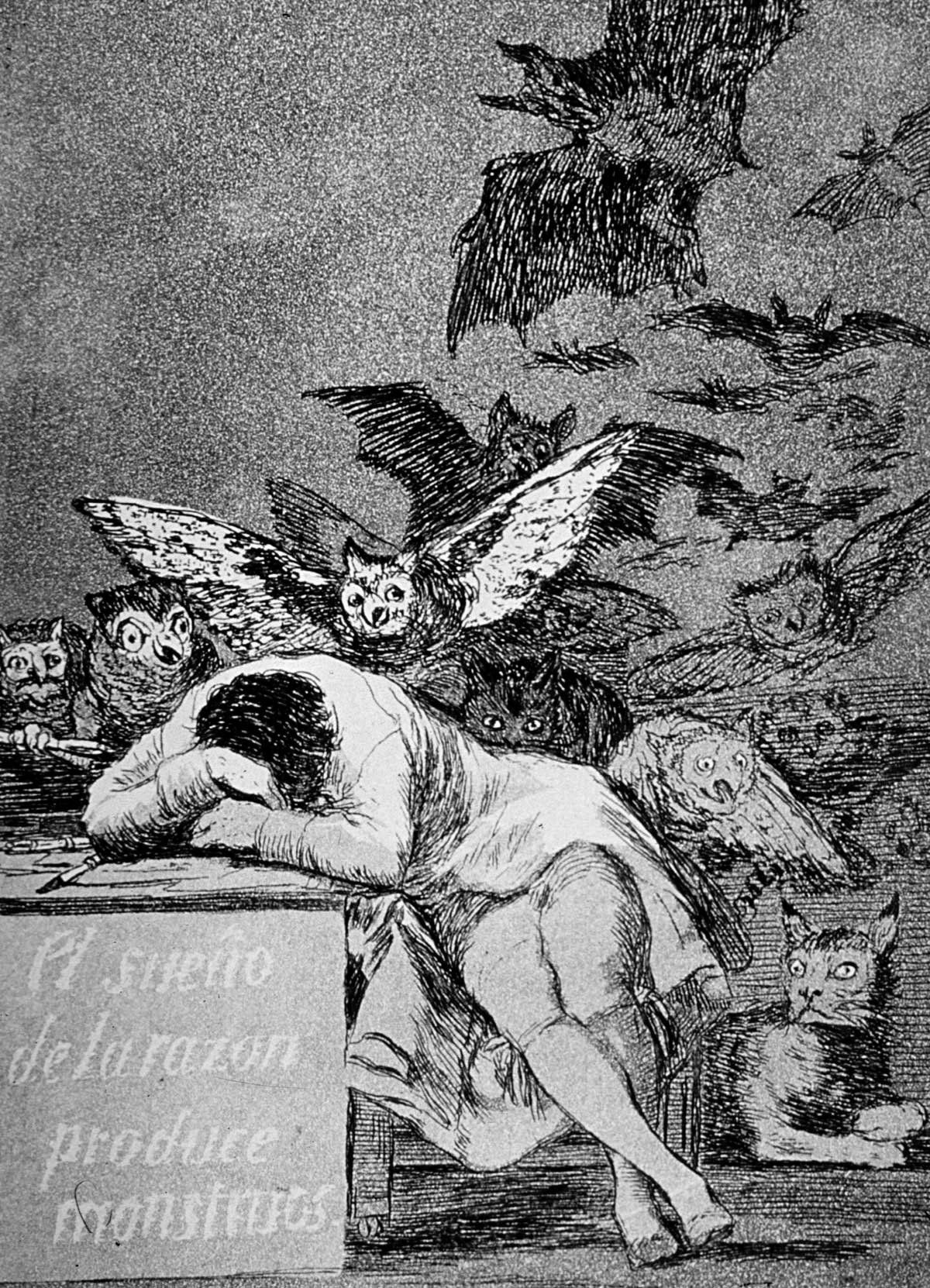 Los sueños de la razón producen monstruos, de Francisco de Goya.