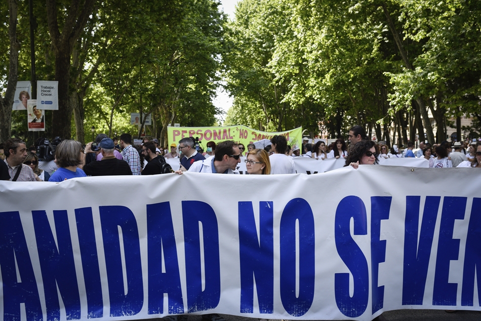 Imagen de archivo de una protesta en defensa de la sanidad pública.