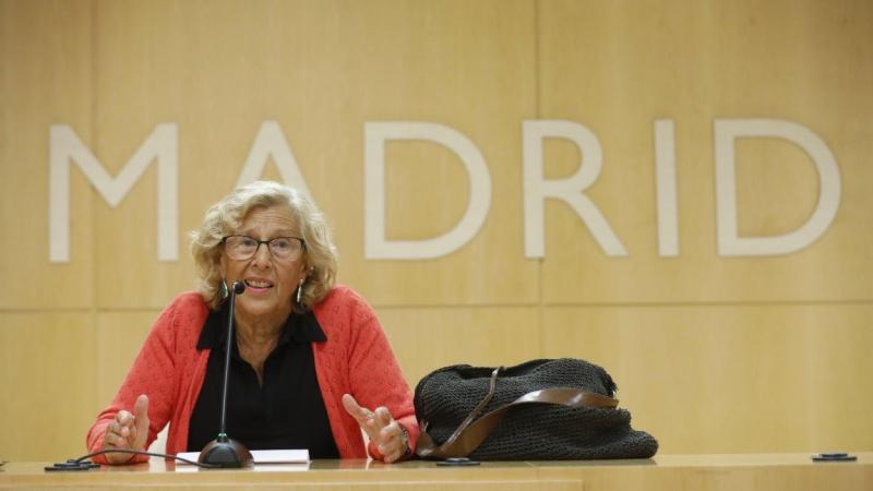 La alcaldesa de Madrid, Manuela Carmena, ofrece una rueda de prensa. Europa Press