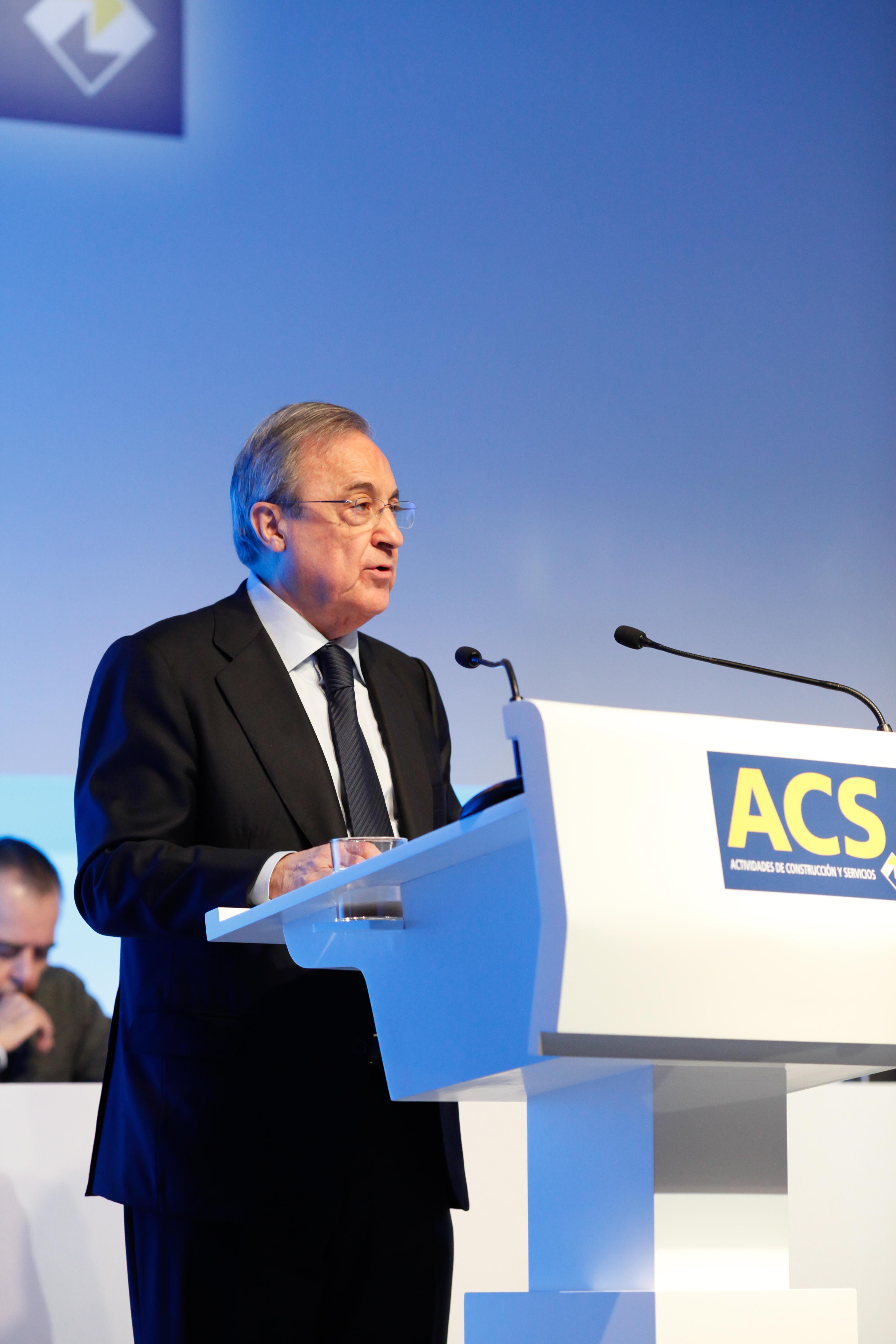 Florentino Pérez, presidente de ACS, en una presentación de resultados anterior