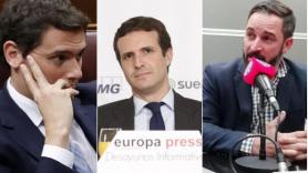 Albert Rivera, Pablo Casado y Santiago Abascal.