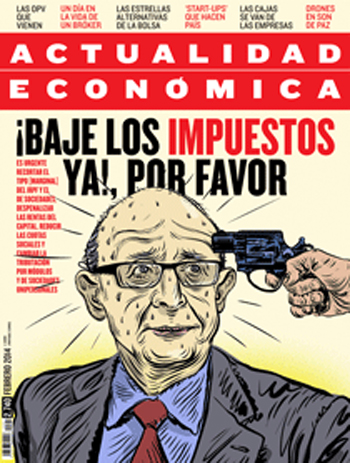 La revista económica de Pedro J. le pide a Montoro que baje impuestos... ¡con una pistola en la cabeza!