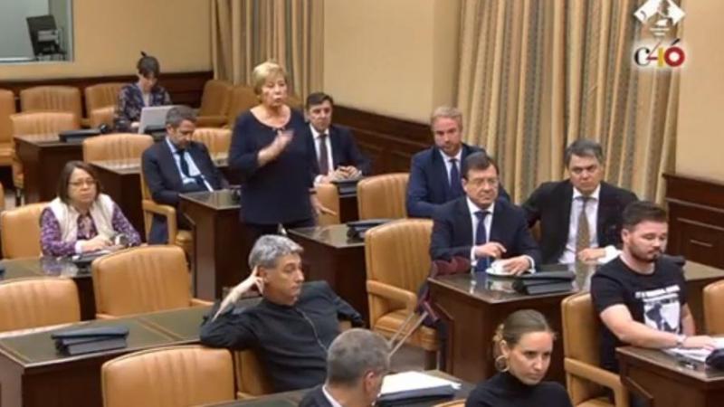 Celia Villalobos y Gabriel Rufián en la comisión sobre la financiación ilegal del PP