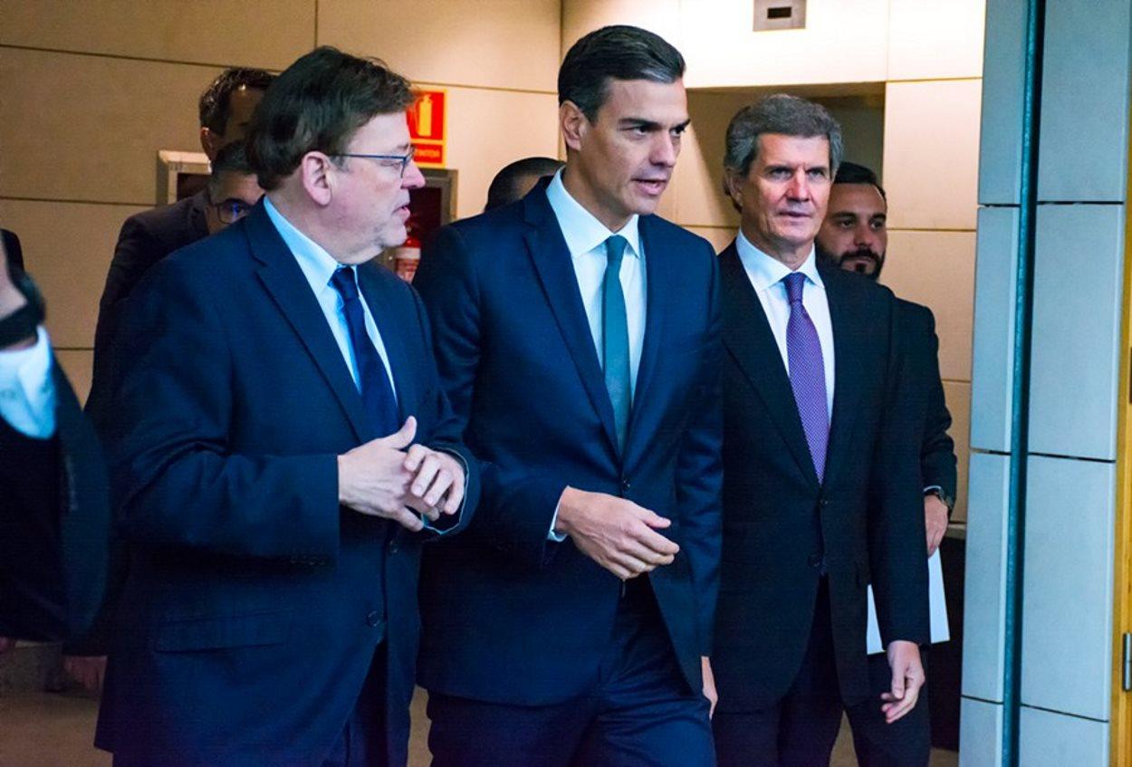 El presidente de la Generalitat valenciana, Ximo Puig y el presidente del Gobierno, Pedro Sánchez. EP