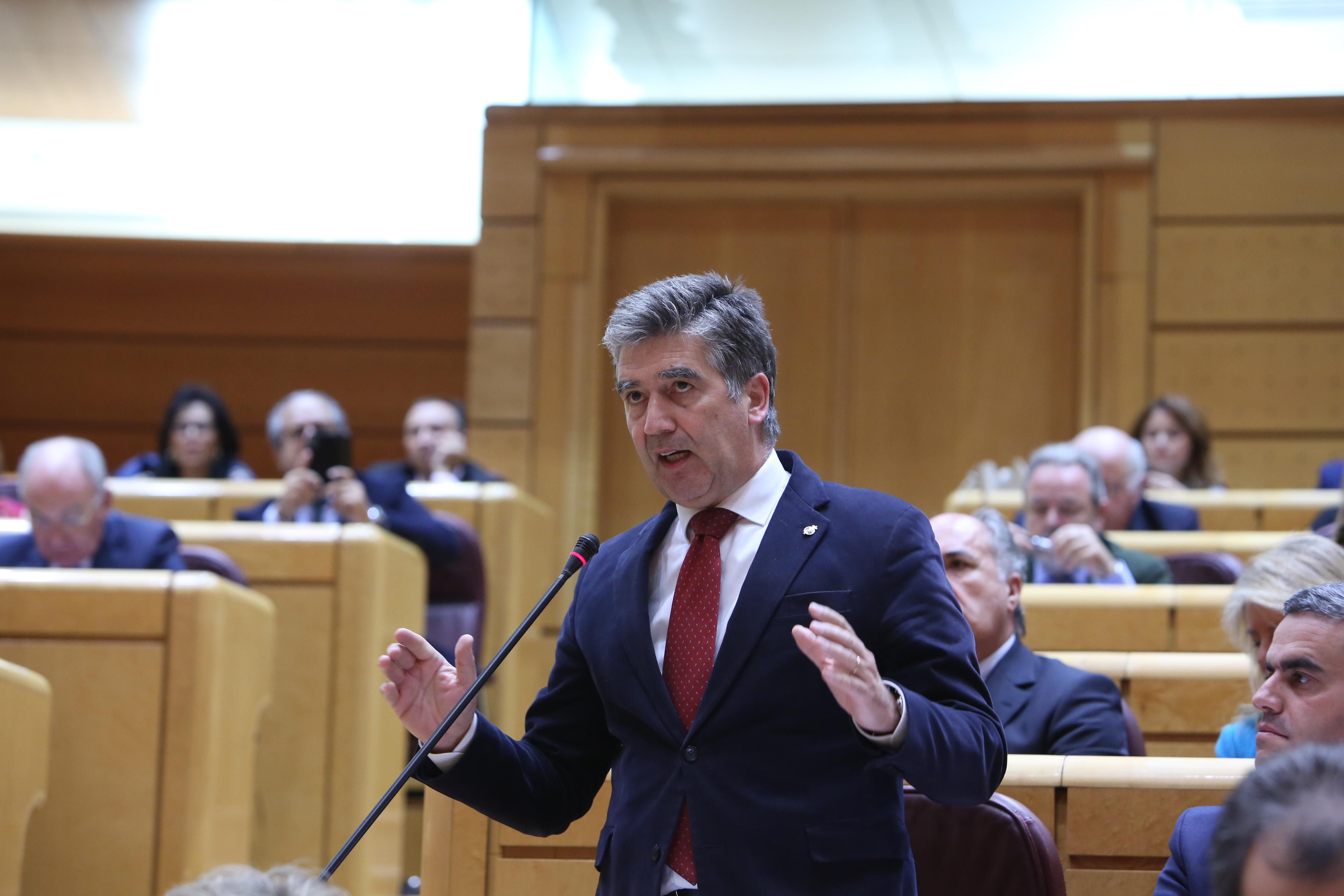 El portavoz del Grupo Popular en el Senado, José Cosidó, interviene en una Sesión de control al Gobierno en el Senado.