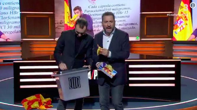 Toni Soler y Jair Domínguez durante el sketch de TV3