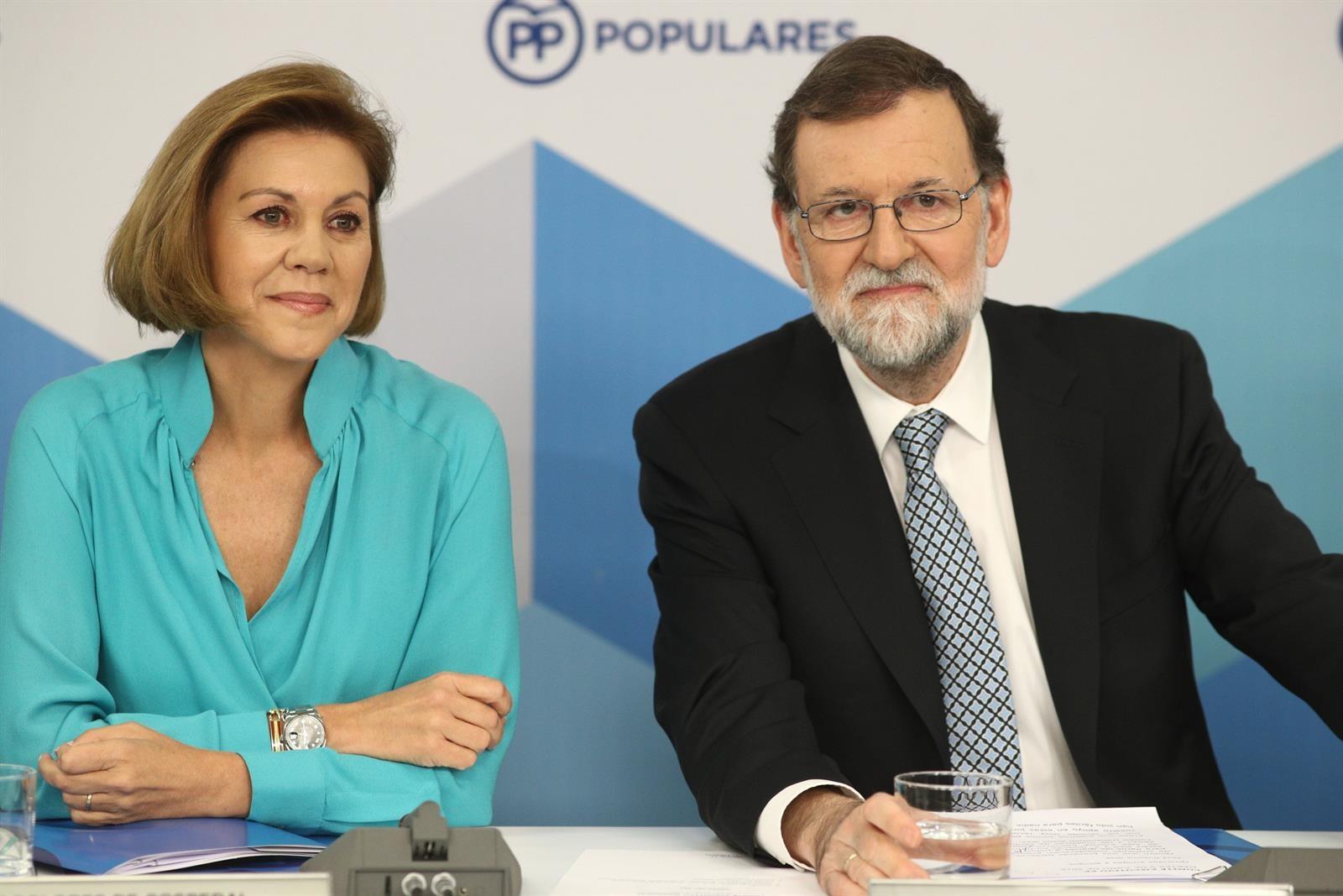 María Dolores de Cospedal y Mariano Rajoy en una imagen de archivo. 