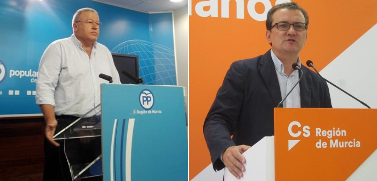 El senador del PP murciano Francisco Bernabé y el diputado de Ciudadanos Miguel Garaulet. Montaje con fotos de EP y PP