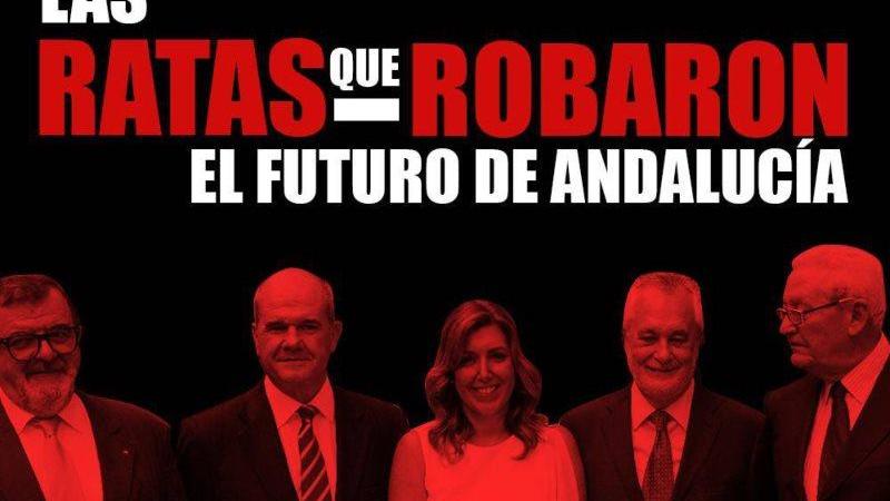 Cartel de Nuevas Generaciones del PP de Andalucía llamando rata a Susana Díaz.