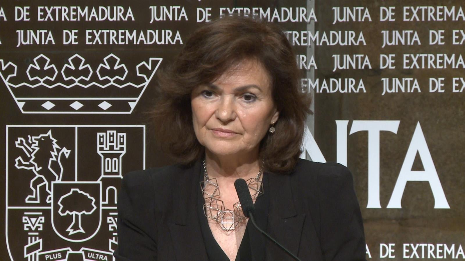 La vicepresidenta del Gobierno, Carmen Calvo.