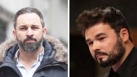 Montaje con fotografáis de Gabriel Rufián y Santiago Abascal