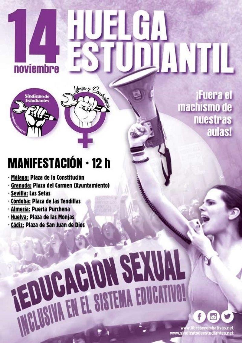 El Sindicato de Estudiantes de Andalucía llama este miércoles a la huelga para acabar con el machismo en las aulas. EP El Sindicato de Estudiantes de Andalucía llama este miércoles a la huelga para acabar con el machismo en las aulas. EP
