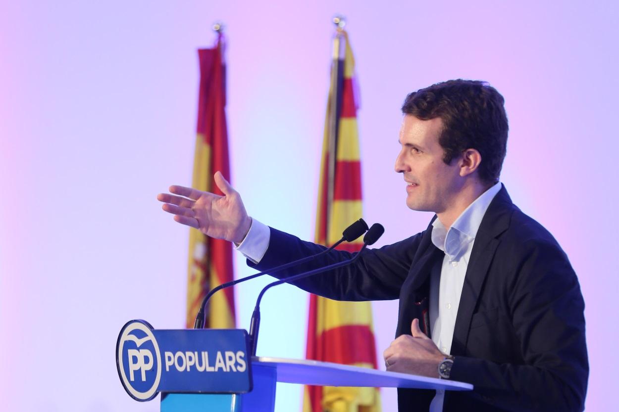 El líder del PP, Pablo Casado