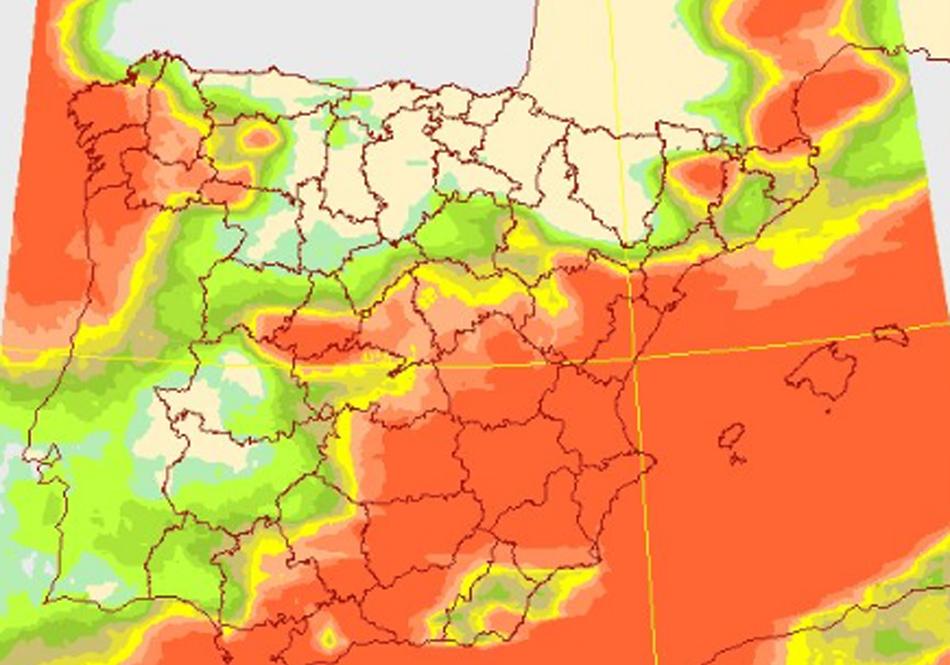 Mapa del estado del tiempo de la Aemet