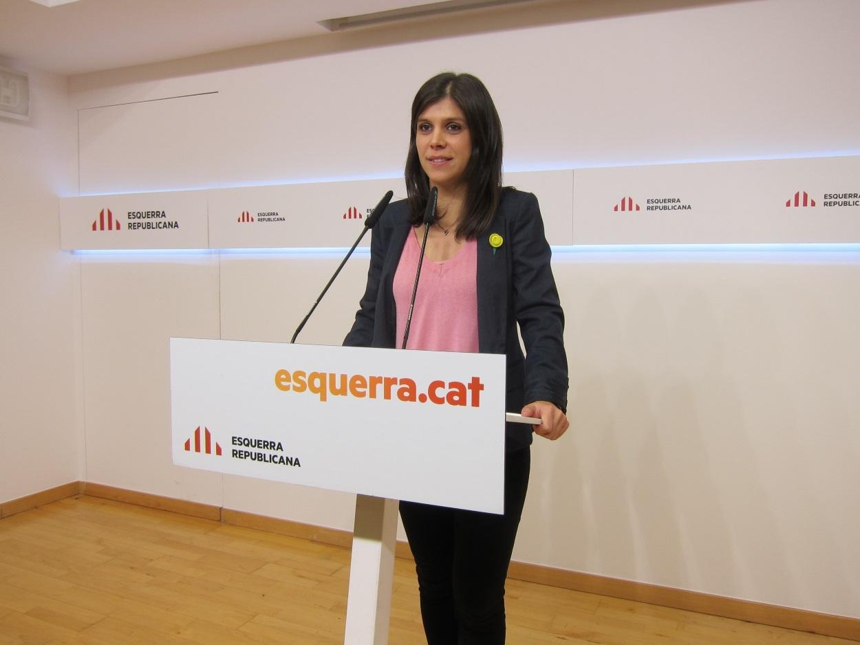 Marta Vilalta, portavoz de ERC, durante una rueda de prensa