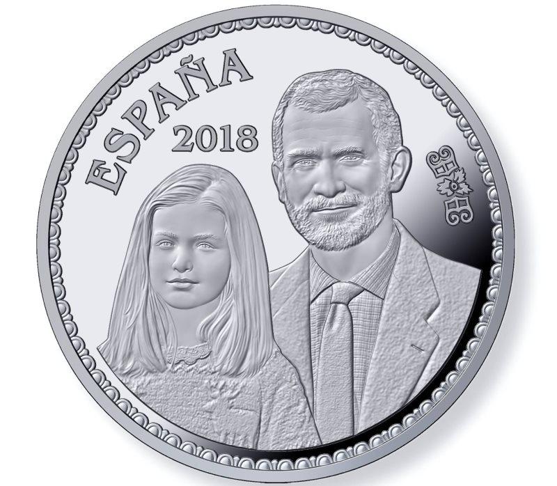 La moneda con Felipe VI y la princesa Leonor. Real Fábrica de la Moneda