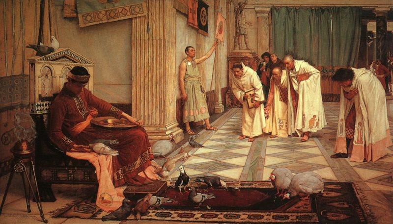 El emperador Honorio un mentecato que pasó a la historia por haber llevado el imperio romano a la más absurda debacle.