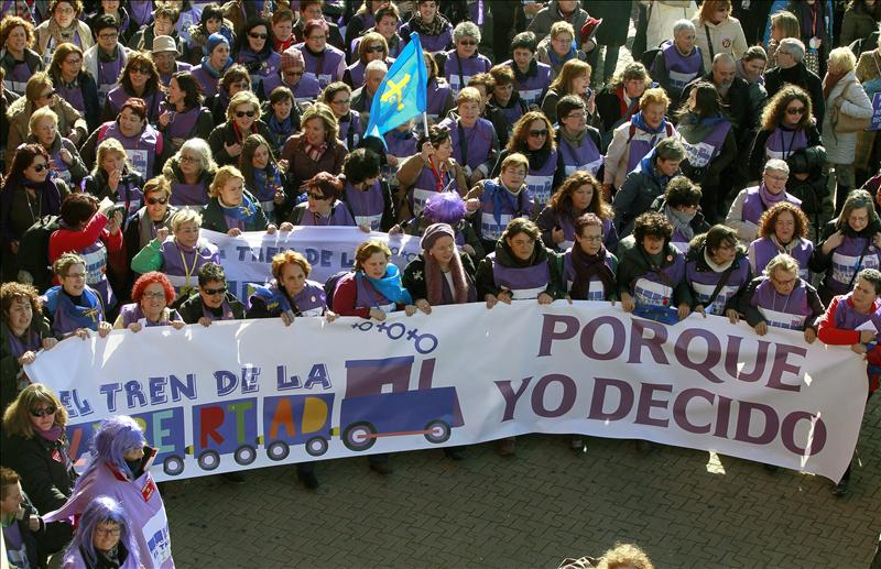 Una manifestación contra el aborto en España