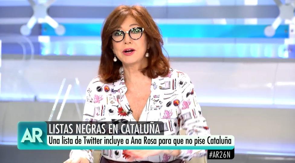 Ana Rosa reaccionando a su aparición en una lista negra - Telecinco