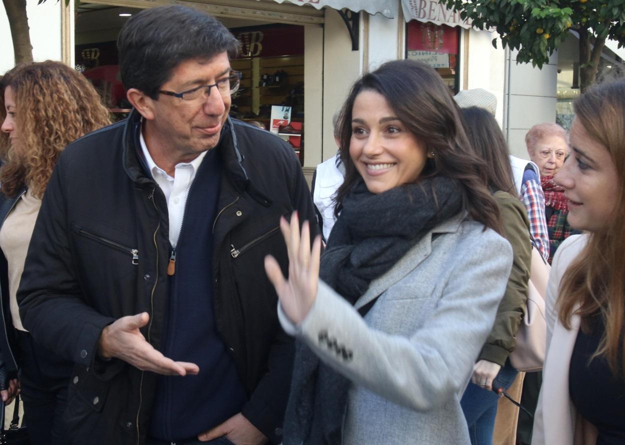 Inés Arrimadas junto al candidato de Ciudadanos Juan Marín