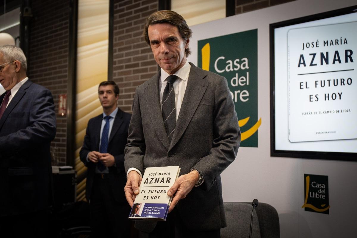 Jose María Aznar en la presentación de su libro en Barcelona. EP