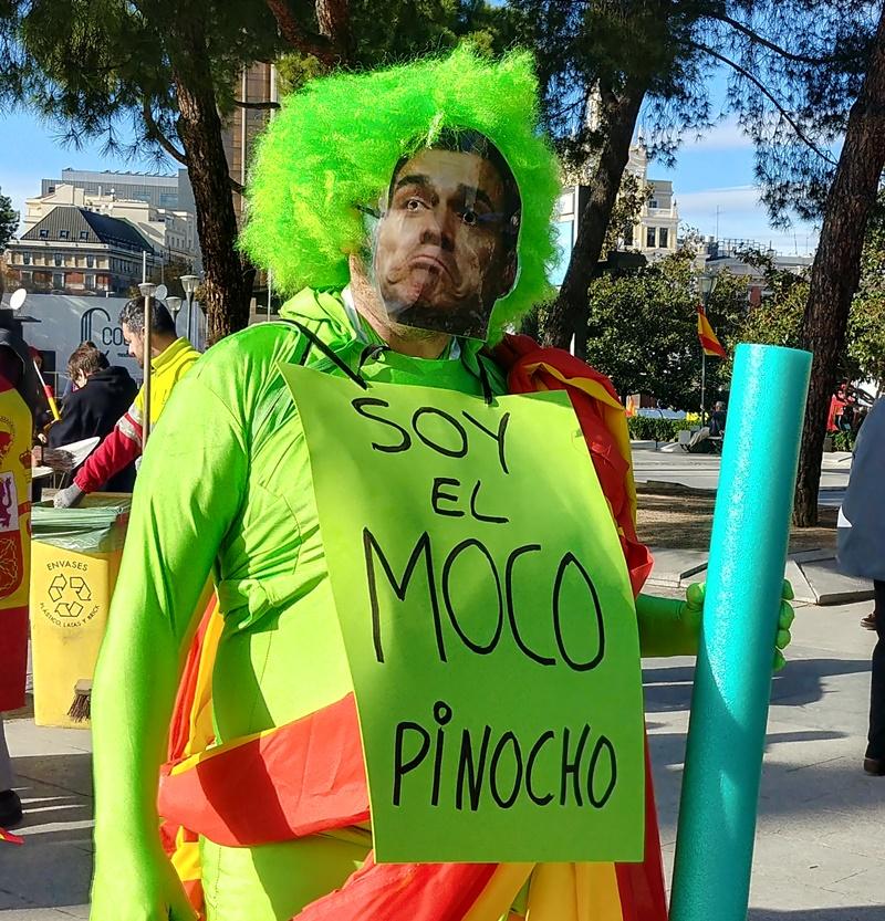 Manifestante en la concentración de Vox