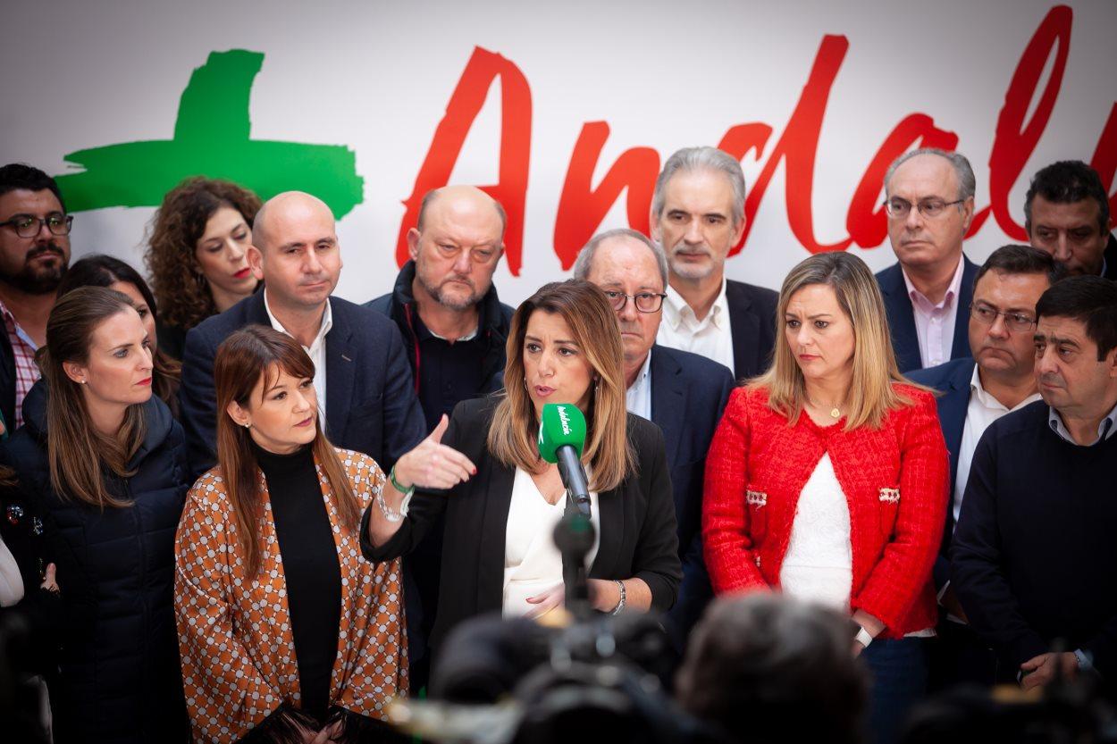 En Sevilla, la secretaria general del PSOE A, Susana Díaz, participa en la reunión de la Comisión Ejecutiva Regional. EP