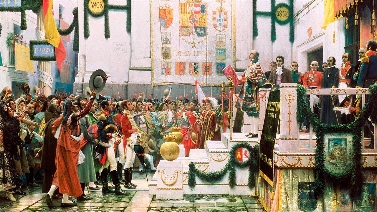 Ilustración de la aprobación de la Constitución de 1808