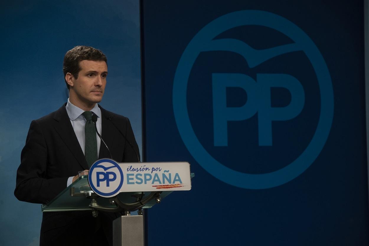 El presidente del PP, Pablo Casado