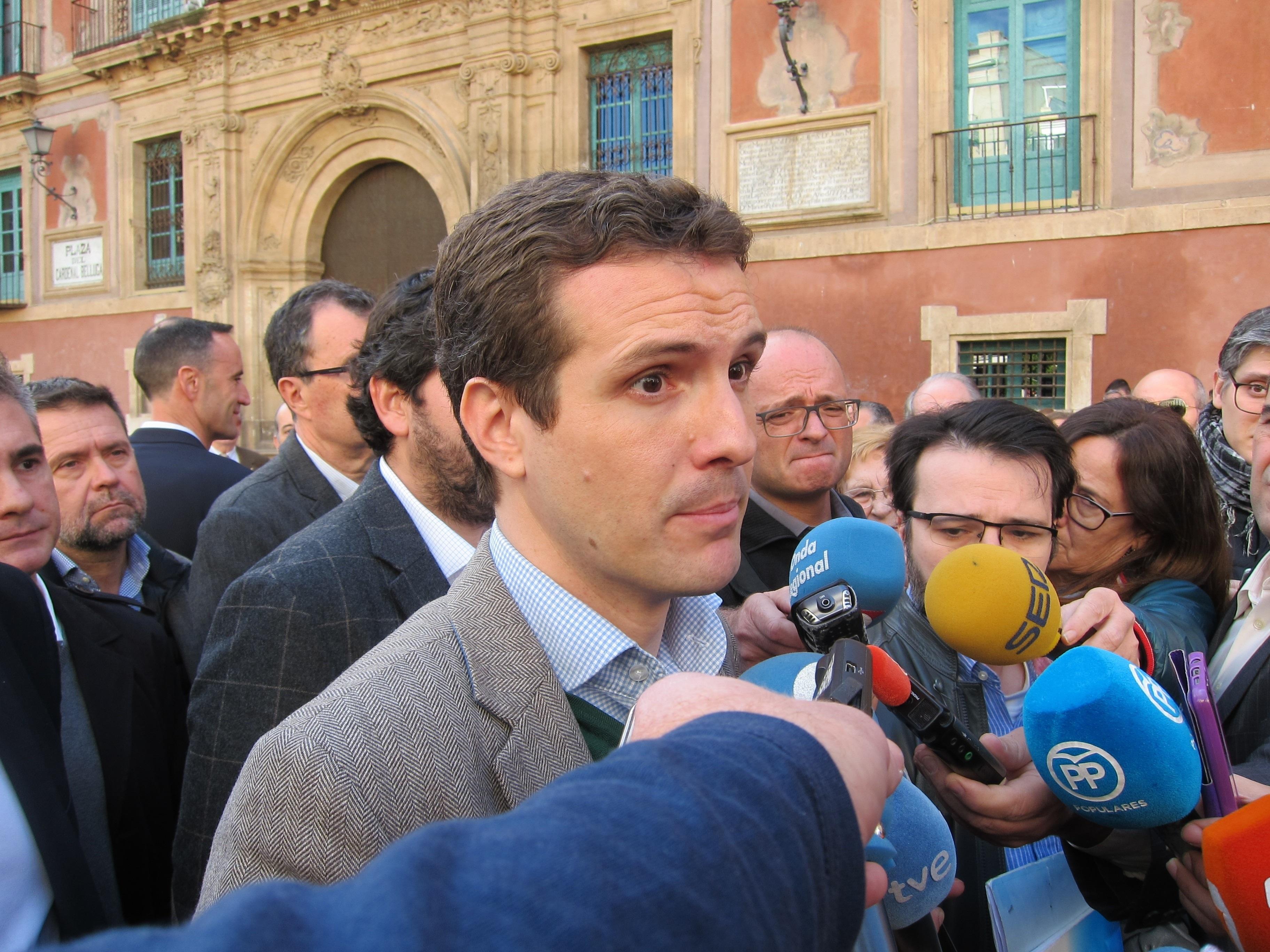 El presidente del PP, Pablo Casado. 