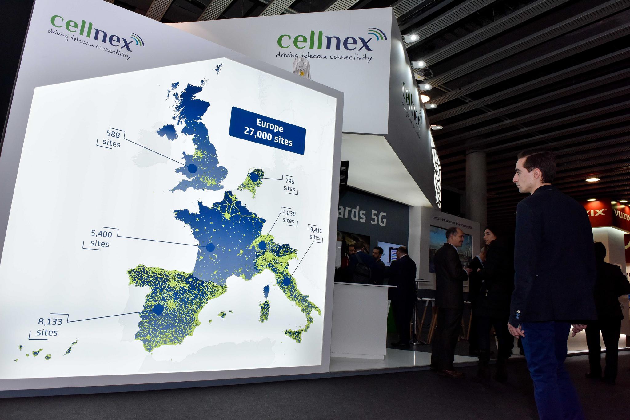 Detalle del 'stand' de Cellnex en el Mobile World Congress