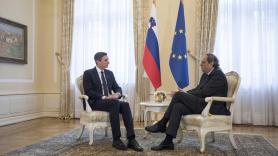 El presidente de Eslovenia, Borut Pahor, y el de la Generalitat, Quim Torra. EP