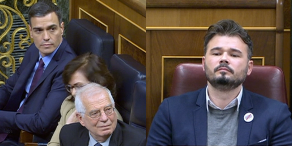 Sánchez y Rufián discuten sobre Vox. 