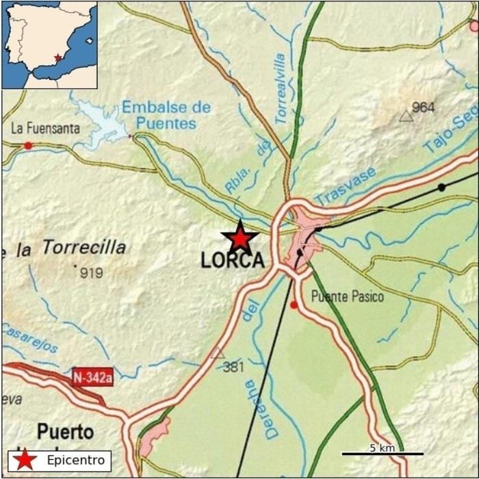 Terremoto de magnitud 3,5 en Lorca (Murcia)